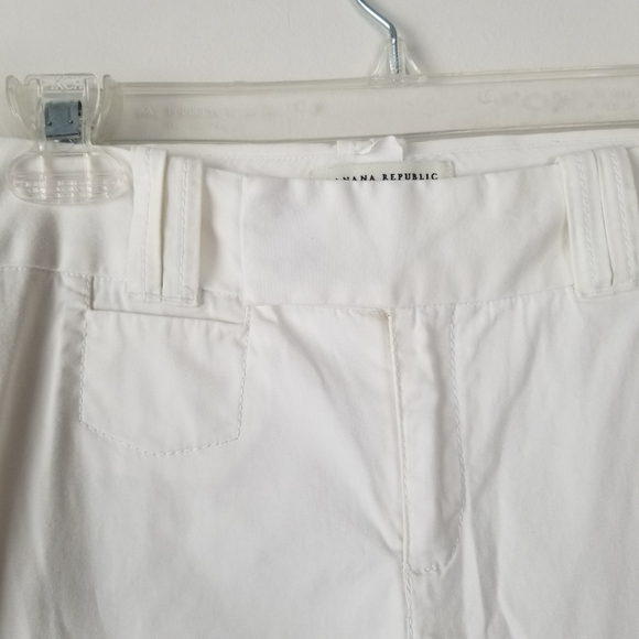 Banana Republic Martin Fit Flared Leg Cotton White Pant Stretch Size 4 - Picture 6 of 15